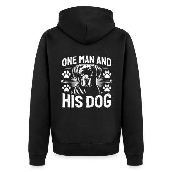 Dog Dad Gifts for Men - Unisex Premium Bio Zip Hoodie - Schwarz - Hinten - Nico (187cm)