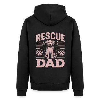 Dog Dad Gifts for Men - Unisex Premium Bio Zip Hoodie - Schwarz - Hinten - Nico (187cm)
