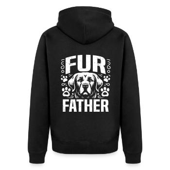 Dog Dad Gifts for Men - Unisex Premium Bio Zip Hoodie - Schwarz - Hinten - Nico (187cm)