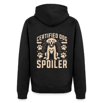 Dog Dad Gifts for Men - Unisex Premium Bio Zip Hoodie - Schwarz - Hinten - Nico (187cm)