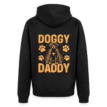 Dog Dad Gifts for Men - Unisex Premium Bio Zip Hoodie - Schwarz - Hinten - Nico (187cm)