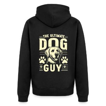 Dog Dad Gifts for Men - Unisex Premium Bio Zip Hoodie - Schwarz - Hinten - Nico (187cm)