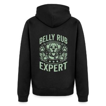 Dog Dad Gifts for Men - Unisex Premium Bio Zip Hoodie - Schwarz - Hinten - Nico (187cm)