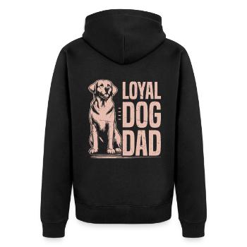 Dog Dad Gifts for Men - Unisex Premium Bio Zip Hoodie - Schwarz - Hinten - Nico (187cm)