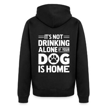 Dog Dad Gifts for Men - Unisex Premium Bio Zip Hoodie - Schwarz - Hinten - Nico (187cm)
