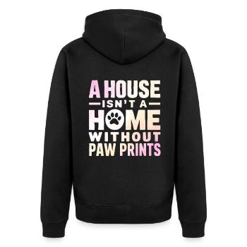 Dog Dad Gifts for Men - Unisex Premium Bio Zip Hoodie - Schwarz - Hinten - Nico (187cm)