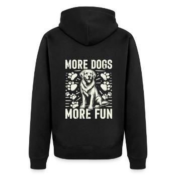 Dog Dad Gifts for Men - Unisex Premium Bio Zip Hoodie - Schwarz - Hinten - Nico (187cm)