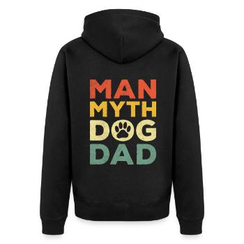 Dog Dad Gifts for Men - Unisex Premium Bio Zip Hoodie - Schwarz - Hinten - Nico (187cm)