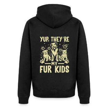 Dog Dad Gifts for Men - Unisex Premium Bio Zip Hoodie - Schwarz - Hinten - Nico (187cm)