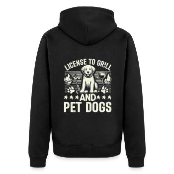 Dog Dad Gifts for Men - Unisex Premium Bio Zip Hoodie - Schwarz - Hinten - Nico (187cm)