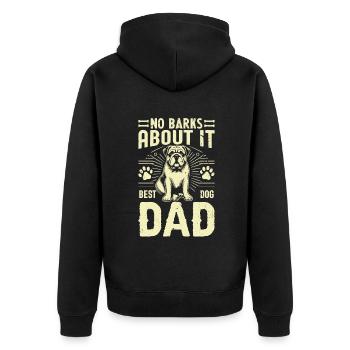 Dog Dad Gifts for Men - Unisex Premium Bio Zip Hoodie - Schwarz - Hinten - Nico (187cm)
