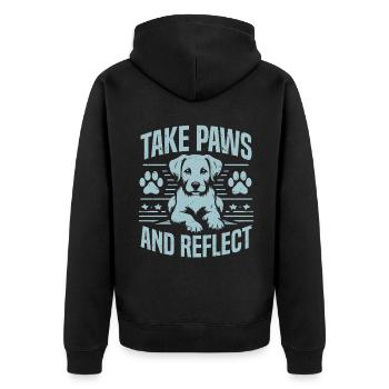 Dog Dad Gifts for Men - Unisex Premium Bio Zip Hoodie - Schwarz - Hinten - Nico (187cm)