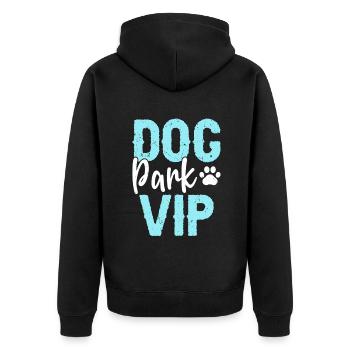 Dog Dad Gifts for Men - Unisex Premium Bio Zip Hoodie - Schwarz - Hinten - Nico (187cm)