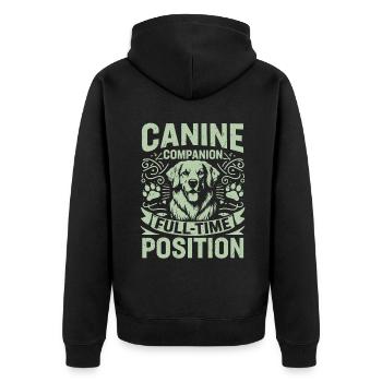 Dog Dad Gifts for Men - Unisex Premium Bio Zip Hoodie - Schwarz - Hinten - Nico (187cm)