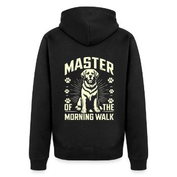 Dog Dad Gifts for Men - Unisex Premium Bio Zip Hoodie - Schwarz - Hinten - Nico (187cm)