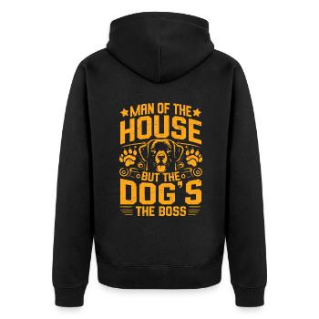 Dog Dad Gifts for Men - Unisex Premium Bio Zip Hoodie - Schwarz - Hinten - Nico (187cm)