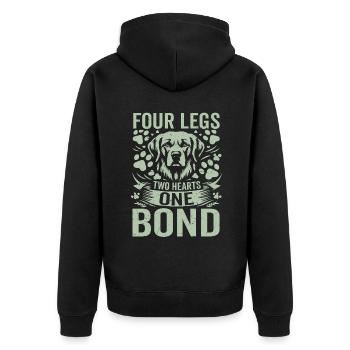 Dog Dad Gifts for Men - Unisex Premium Bio Zip Hoodie - Schwarz - Hinten - Nico (187cm)
