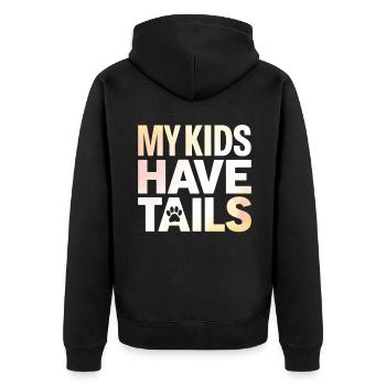 Dog Dad Gifts for Men - Unisex Premium Bio Zip Hoodie - Schwarz - Hinten - Nico (187cm)
