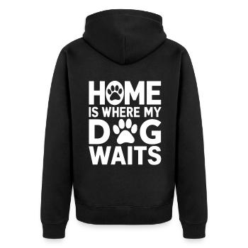 Dog Dad Gifts for Men - Unisex Premium Bio Zip Hoodie - Schwarz - Hinten - Nico (187cm)