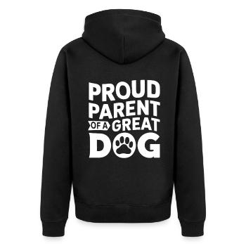 Dog Dad Gifts for Men - Unisex Premium Bio Zip Hoodie - Schwarz - Hinten - Nico (187cm)