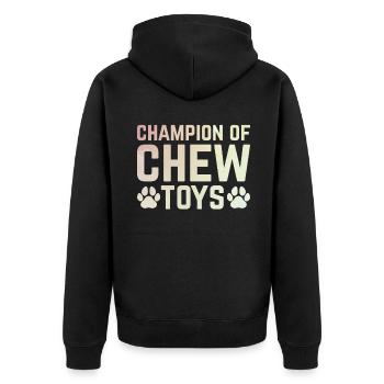 Dog Dad Gifts for Men - Unisex Premium Bio Zip Hoodie - Schwarz - Hinten - Nico (187cm)
