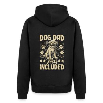 Dog Dad Gifts for Men - Unisex Premium Bio Zip Hoodie - Schwarz - Hinten - Nico (187cm)