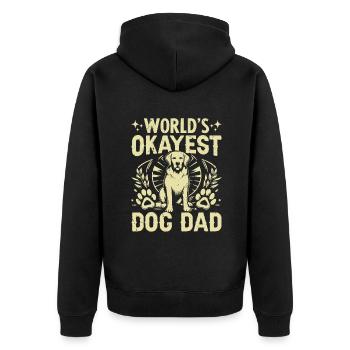 Dog Dad Gifts for Men - Unisex Premium Bio Zip Hoodie - Schwarz - Hinten - Nico (187cm)