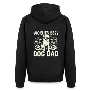Dog Dad Gifts for Men - Unisex Premium Bio Zip Hoodie - Schwarz - Hinten - Nico (187cm)