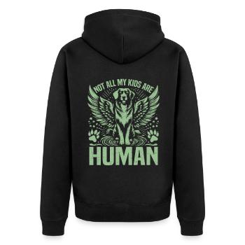 Dog Dad Gifts for Men - Unisex Premium Bio Zip Hoodie - Schwarz - Hinten - Nico (187cm)