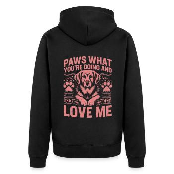 Dog Dad Gifts for Men - Unisex Premium Bio Zip Hoodie - Schwarz - Hinten - Nico (187cm)