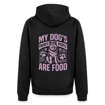 Dog Dad Gifts for Men - Unisex Premium Bio Zip Hoodie - Schwarz - Hinten - Nico (187cm)