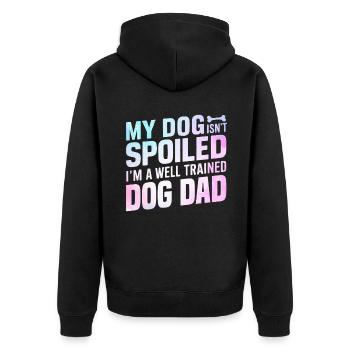 Dog Dad Gifts for Men - Unisex Premium Bio Zip Hoodie - Schwarz - Hinten - Nico (187cm)