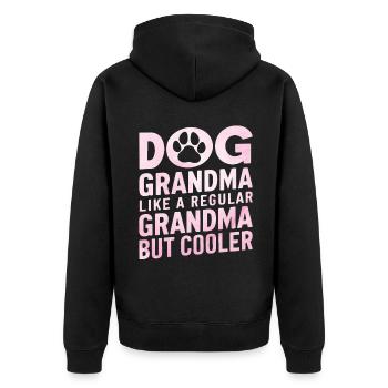 Cadeaux de grand-mère pour chien - Veste à capuche bio Premium Unisexe - noir - Dos - Nico (187cm)
