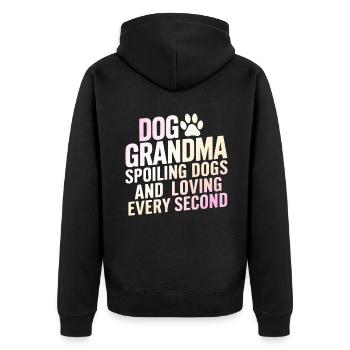 Cadeaux de grand-mère pour chien - Veste à capuche bio Premium Unisexe - noir - Dos - Nico (187cm)