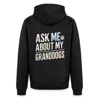 Cadeaux de grand-mère pour chien - Veste à capuche bio Premium Unisexe - noir - Dos - Nico (187cm)