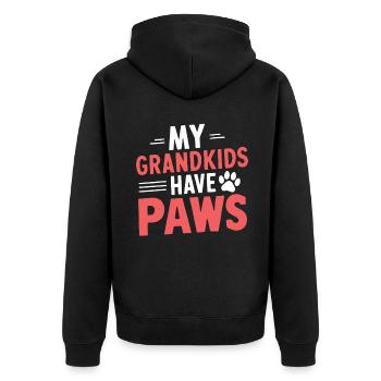 Cadeaux de grand-mère pour chien - Veste à capuche bio Premium Unisexe - noir - Dos - Nico (187cm)