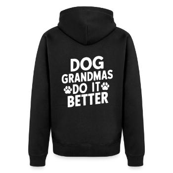 Cadeaux de grand-mère pour chien - Veste à capuche bio Premium Unisexe - noir - Dos - Nico (187cm)