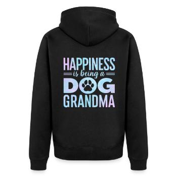 Cadeaux de grand-mère pour chien - Veste à capuche bio Premium Unisexe - noir - Dos - Nico (187cm)