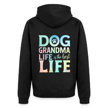 Cadeaux de grand-mère pour chien - Veste à capuche bio Premium Unisexe - noir - Dos - Nico (187cm)