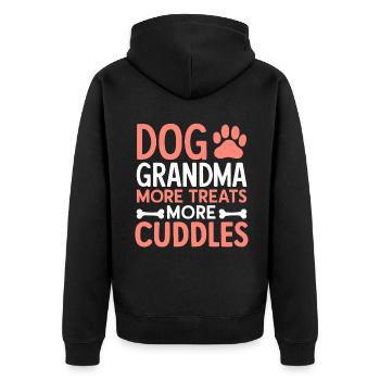 Cadeaux de grand-mère pour chien - Veste à capuche bio Premium Unisexe - noir - Dos - Nico (187cm)