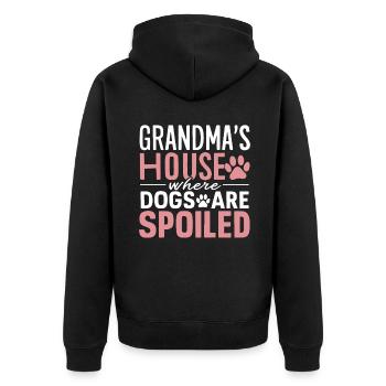 Cadeaux de grand-mère pour chien - Veste à capuche bio Premium Unisexe - noir - Dos - Nico (187cm)