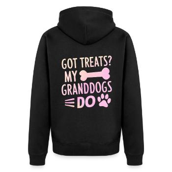 Cadeaux de grand-mère pour chien - Veste à capuche bio Premium Unisexe - noir - Dos - Nico (187cm)