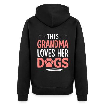 Cadeaux de grand-mère pour chien - Veste à capuche bio Premium Unisexe - noir - Dos - Nico (187cm)