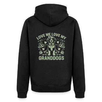 Cadeaux de grand-mère pour chien - Veste à capuche bio Premium Unisexe - noir - Dos - Nico (187cm)