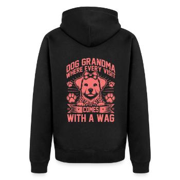 Cadeaux de grand-mère pour chien - Veste à capuche bio Premium Unisexe - noir - Dos - Nico (187cm)