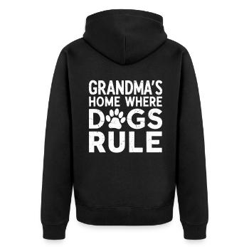 Cadeaux de grand-mère pour chien - Veste à capuche bio Premium Unisexe - noir - Dos - Nico (187cm)