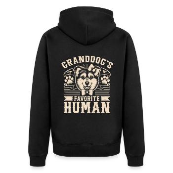 Cadeaux de grand-mère pour chien - Veste à capuche bio Premium Unisexe - noir - Dos - Nico (187cm)