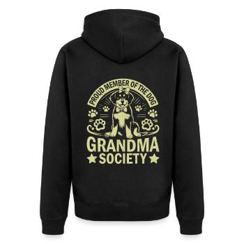 Cadeaux de grand-mère pour chien - Veste à capuche bio Premium Unisexe - noir - Dos - Nico (187cm)