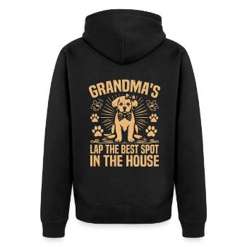 Cadeaux de grand-mère pour chien - Veste à capuche bio Premium Unisexe - noir - Dos - Nico (187cm)