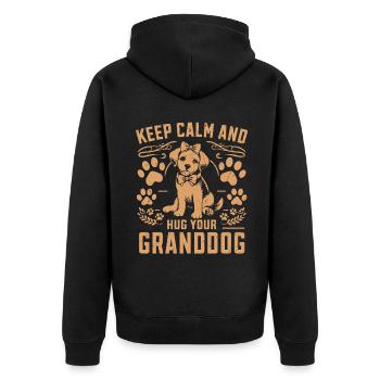 Cadeaux de grand-mère pour chien - Veste à capuche bio Premium Unisexe - noir - Dos - Nico (187cm)